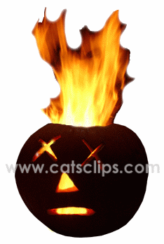 flaming jack-o-lantern