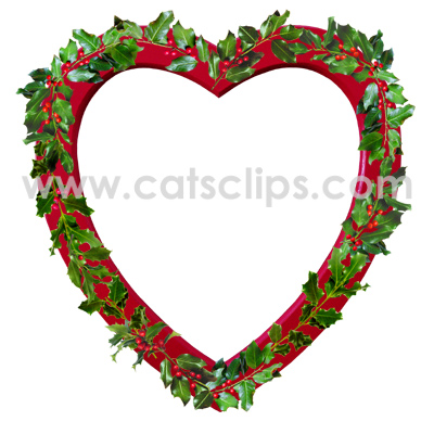 holly heart holiday border
