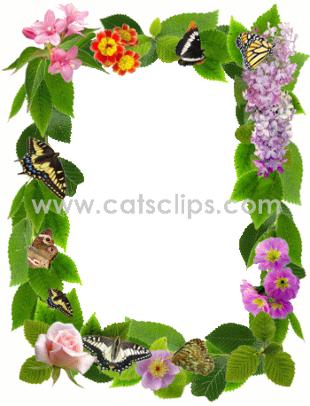 butterfly flowers animated GIF border