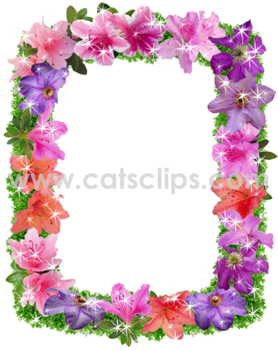 flowers glitter animated border